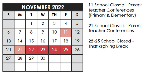 Nov 2022 Calendar
